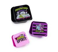 Monster High Juego de recipientes altos apilables para refrigerios en rosa, negro y morado | 3 recipientes especiales de Creepateria | Ghoul Spirit y las ofertas de Creepataria