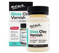 Mont Marte Barniz Arcilla Polimerica- 120ml - Barniz Brillante para Arcilla Polimérica y Arcilla Secado al aire - Barniz incoloro con efecto brillante para Cerámica
