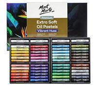 Mont Marte Pasteles al óleo extrasuaves, 52 unidades, colores brillantes surtidos, vibrantes y mantecosos, pasteles de arte versátiles para mezclar, capas y sombreado, ideal para arte, manualidades,