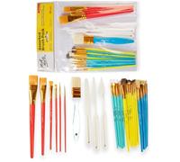 Mont Marte Pinceles para Principiantes - 26 Pcs - Juego de Pinceles Ideales para Pinturas al Óleo, Acrílicas, Gouache