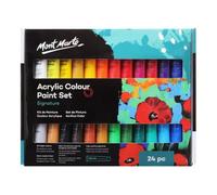 MONT MARTE Pintura Acrílica Premium - 24 piezas x 36ml - Ideal para Pintura Acrílica - Colores Brillantes y Luminosos con gran opacidad