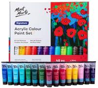 MONT MARTE Pintura Acrílica Premium - 48 piezas (Tubos 36ml) - Ideal para Pintura Acrílica - Colores Brillantes y Luminosos con gran opacidad - Perfecto para Principiantes y Profesionales