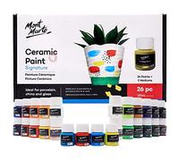 MONT MARTE Pintura para Ceramica - 26 piezas x 20ml - Pintura para Vidrio opaca - Pintura para Cristal para pintar Tazas, Jarrones, Vasos y Cuencos
