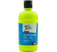 MONT MARTE Signature - Pintura acrílica amarillo fluorescente, 500 ml, acabado semimate, adecuada para lienzo, madera, tela, cuero, cartón, papel, MDF y manualidades