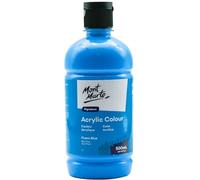 Mont Marte Signature - Pintura acrílica azul flúor, 500 ml, paquete de 6, 16.9 onzas (500 ml), acabado semimate, adecuada para lienzo, madera, tela, cuero, cartón, papel, MDF y manualidades