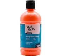 Mont Marte Signature - Pintura acrílica naranja fluorescente, 500 ml, paquete de 6, 16.9 onzas (500 ml), acabado semimate, adecuada para lienzo, madera, tela, cuero, cartón, papel, MDF y manualidades