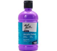MONT MARTE Signature - Pintura acrílica púrpura fluorescente, 16,9 oz (500 ml), paquete de 6, 16,9 oz (500 ml), acabado semimate, adecuada para lienzo, madera, tela, cuero, cartón, papel, MDF y