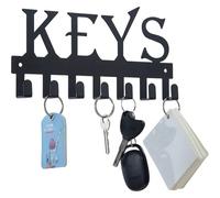 Montada en la pared, Metal, Vintage, Nyckelkrok - decoración para el hogar Nyckelhängare un elemento Decorativo con 7 Ganchos a la Puerta de entrada a la Cocina, y la Casa de el y Negro.-max