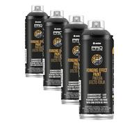 MONTANA Colors MTN PRO Esmalte Anticorrosivo Negro Forja - Spray 400 ml (Paquete de 4)