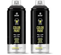 MONTANA Colors MTN PRO Negro Mate - Spray 400ml (Paquete de 2)