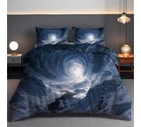 Montaña De Nieve Vórtice De Hielo Juego de Ropa de Cama 3 Piezas 220x200cm Glaciar Abstracto Poliéster Microfibra Juego de Fundas de Edredón Incluye 1 Funda Nórdica y 2 Funda de Almohada