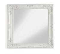 MONTEMAGGI Espejo de Pared con Marco Rectangular de Madera, Cuadrado, 62 x 4 x 72 cm - Blanco