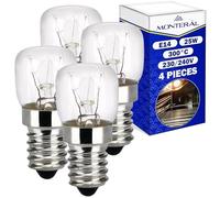 MONTERAL 4 Piezas Bombilla E14 para Horno 230/240V 25W 300°С con Código Original 00032196 032196 82461076 para Bosch para Smeg