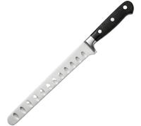 Montevalle Cuchillo Jamonero Profesional Flexible | Hoja Alveolada de Acero Inoxidable 28 cm | Filo de Alta Precisión para Cortar Jamón Serrano e Ibérico | Mango Ergonómico Negro Antiadherente