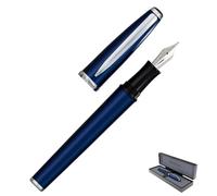Monteverde Aldo Domani pluma estilográfica - plumín de acero de codo, Negro Cartucho de pluma estilográfica, azul (mv59624)
