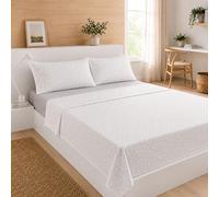 Montse Interiors Juego de Sábanas Cama 90 100% Algodón, 3 Piezas con Sábana Encimera, Bajera Ajustable y Funda de Almohada, Suave, Transpirable y Cómodo para el Descanso Diario | Cama 90x190/200