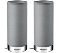 Monzana 2x Lámparas de Mesita de Noche LED Táctil Dormitorio Escritorio E14 Atenuable Cromo Gris