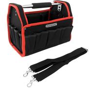 Monzana Bolso de Herramientas L 33x18x25 Correa al Hombro Ajustable 19 Bolsillos Base Reforzada