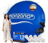 Monzana Cojín Piscina Inflable XL 2m Protección Invierno PVC | Válvula Boston, PVC 2x0,22mm, Hasta -20°C, 6 Ojales, Cuerdas Fijación, Kit Reparación, Resistente UV, Piscinas de 195 a 250cm
