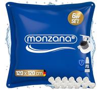MONZANA® Cojín Piscina Invierno XL 120x120cm Cojín Aire PVC Accesorio Protector Resistente Cloro Válvula Seguridad Kit Reparación Set a Elegir