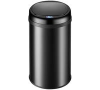 Monzana® Cubo Basura Cocina 40L Tapa Automática con Sensor Silencioso Acero Inoxidable Resistente al Agua Anillo Sujeción Cable USB Contenedor Residuos Papelera Oficina Baño Negro
