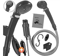Monzana® Ducha Camping Portátil 12V Conexión Coche Manguera 2m Cable 5m Bolsa Almacenamiento Interruptor Bomba