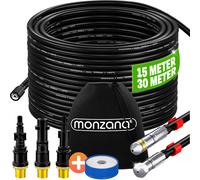 MONZANA® Juego de Manguera Premium para Limpieza de Tuberías 15m/30m 200bar Adaptadores, 2 Boquillas, Compatible con Kärcher, Kit Universal de Limpieza de Presión