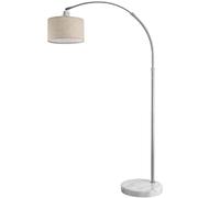 Monzana Lámpara Arco Altura Ajustable 150-175 Base de Mármol Ø30cm Lámpara de Pie E27 60V Cabezal Lino