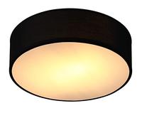 MONZANA® Lámpara Colgante de Techo Ø30cm Pantalla de Tela Negra Aplique de Luz Redondo 40W Casquillo E27