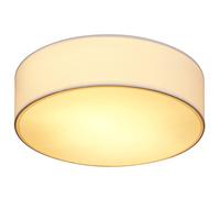 Monzana Lámpara colgante de techo Ø38cm Aplique de luz con pantalla de tela Blanco y Casquillo 2xE27