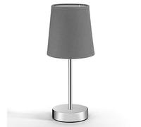 Monzana Lámpara de Mesita de Noche Dormitorio Escritorio Luz Nocturna E14 Pantalla Tela Gris Altura 32cm