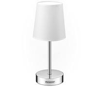 MONZANA® Lámpara de Mesita de Noche, Escritorio Dormitorio, Iluminación, Pantalla de Tela, Lámpara de Mesa Pequeña Salón, Altura 32cm, 1 Unidad, Lectura, Casquillo E14, Blanca