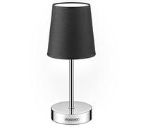 MONZANA® Lámpara de Mesita de Noche, Escritorio Dormitorio, Iluminación, Pantalla de Tela, Lámpara de Mesa Pequeña Salón, Altura 32cm, 1 Unidad, Lectura, Casquillo E14, Antracita