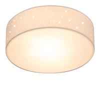 MONZANA® Lámpara Techo Redonda Ø38cm Efecto Cielo Estrellado Pantalla Tela 40W Casquillo E27 Blanco