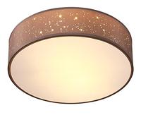 MONZANA® Lámpara Techo Redonda Ø38cm Efecto Cielo Estrellado Pantalla Tela 40W Casquillo E27 Gris Topo