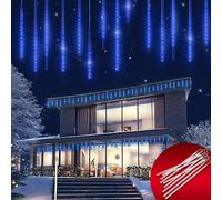 Monzana Luces de Navidad Lluvia Meteoros 10 Tubos 50 cm 480 LED Azul | Interior y Exterior, Protección IP44, Resistentes al Agua, Cable 5 m, Iluminación Jardín, Terraza