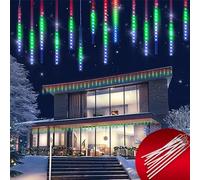 Monzana Luces de Navidad Lluvia Meteoros 10 Tubos 50 cm 480 LED Multicolor | Interior y Exterior, Protección IP44, Resistentes al Agua, Cable 5 m, Iluminación Jardín, Terraza
