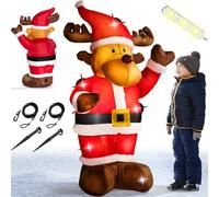 MONZANA® Reno Inflable 135cm XL Figura Decoración Navidad Exterior Luces LED Adorno Hinchable Patio