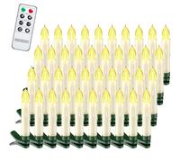 Deuba® Set de 40 Velas LED Árbol Navidad Decorativas Control Remoto Temporizador Inalámbrico Blanco Cálido