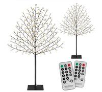 Árbol LED tipo cerezo set de 2 blanco cálido 180cm 200 luces