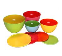 Monzana® Set de 4 Cuencos con Tapa Plástico Libre BPA Aptos Lavavajillas