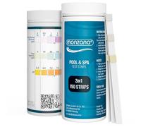 MONZANA® Tiras Reactivas 3 en 1 Test Agua Piscina Bañera de Hidromasaje 150 Unidades Medidor pH Cloro Libre Alcalinidad Medición Precisa Prueba Rápida
