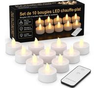 Monzana® Velas Led 10 uds 300h Vela Efecto Llama Mando a Distancia Pilas Incluidas