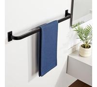 Mooche Toallero negro montado en la pared, soporte para toallas de baño, 55 cm