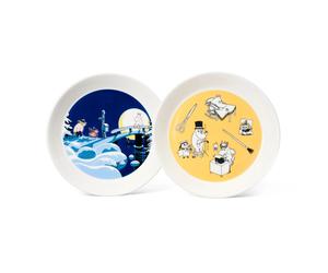 Moomin Arabia Set de platos Office & Winternight Ø19 cm