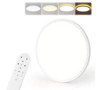MoonYard Lámpara de techo LED, redonda, plana, Ø40cm, 36W, 3900lm regulable con mando a distancia para dormitorio, habitación infantil y salón