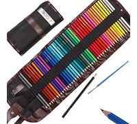 Moore Premium Art Color Pencils - Lápices para colorear - Juego de 48 piezas de colores vibrantes preafilados para colorear adultos y niños en un estuche enrollable de lona