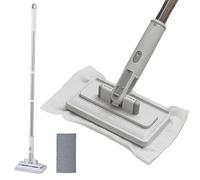 Mopa - 16 x 10 x 78,5 cm, fregona lavable sin lavar, mini esponjas de limpieza para cambiar telas para cocina, baño, escritorio, sala de estar, coche,