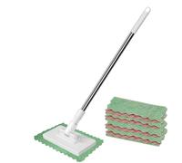 Mopa de limpieza: desmontable reutilizable con 4 trapos, seca para suelos de madera dura, interior y exterior, hogar, dormitorio, sala de estar, baño, cocina, apartamento, oficina, aula, solución