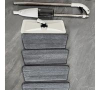 Mopa de Microfibra con Spray con 4 Almohadillas Reutilizables y Rascador - Mango Largo para de Madera , Pisos Laminados, Azulejos y Madera - Uso Húmedo y , Tela de Repuesto